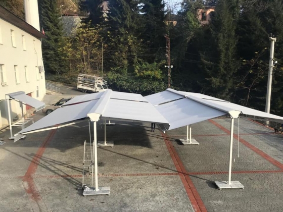 Merkez Camii Açılır Kapanır Tente Kurulum Çalışması 