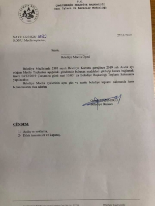 ARALIK AYI MECLİS TOPLANTISI