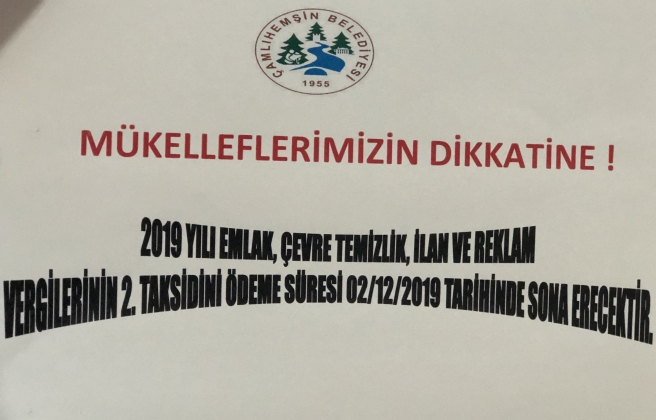 VERGİ MÜKELLEFLERİMİZİN DİKKATİNE